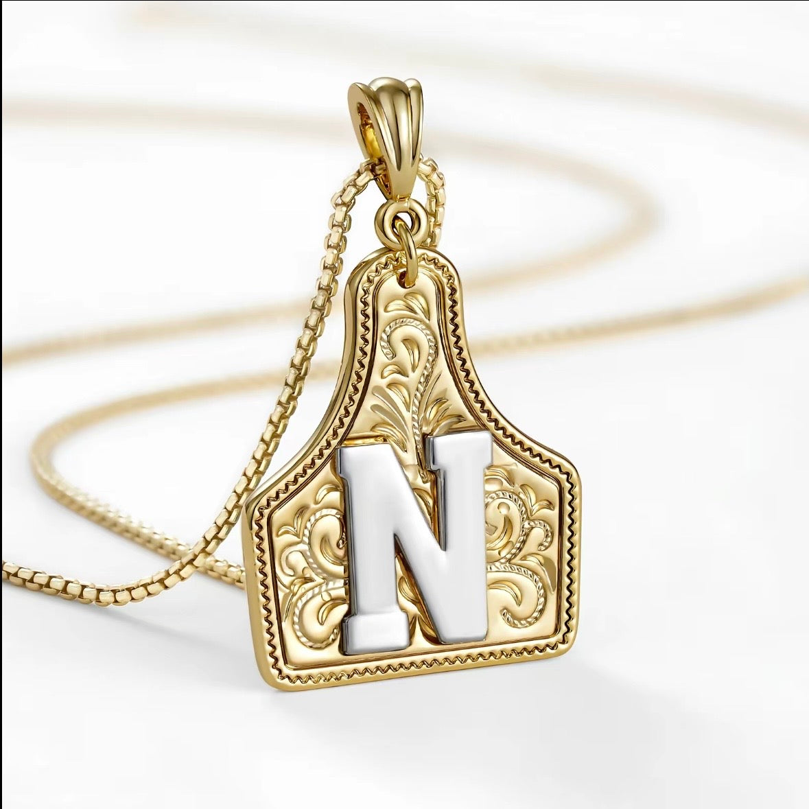 Cowtag Pendant Necklace