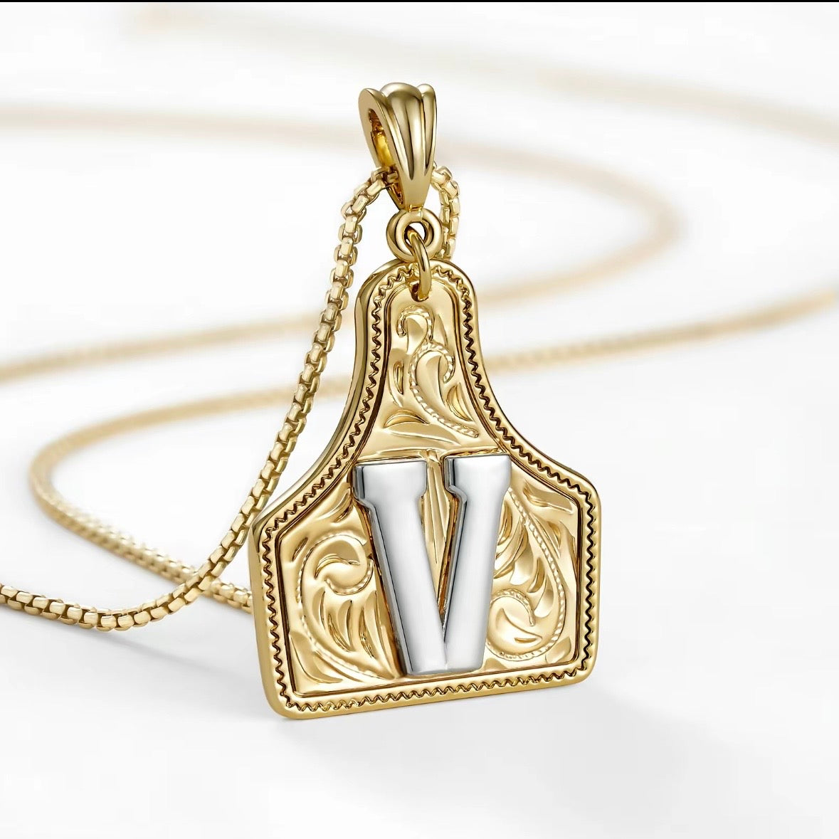 Cowtag Pendant Necklace