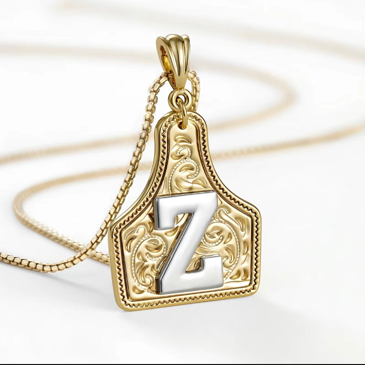 Cowtag Pendant Necklace