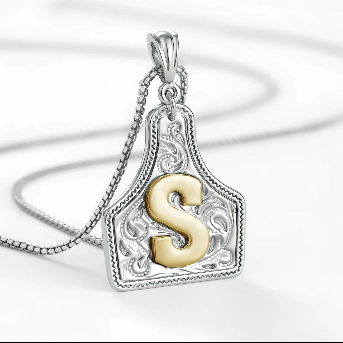 Cowtag Pendant Necklace